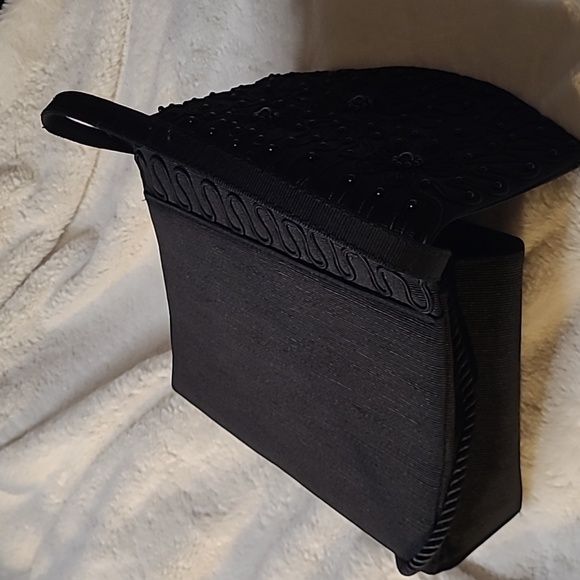 WAS $399 JOSE COTEL  Rare 1980's VINTAGE PARIS Black Designer Beaded Evening Bag - Picture 4 of 14